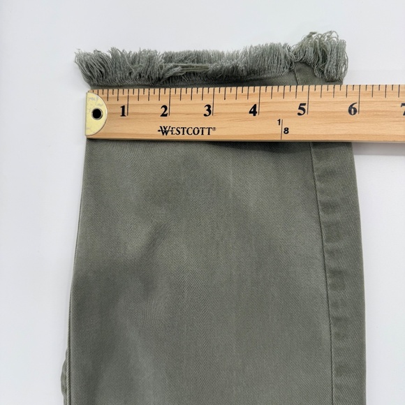 Loft Jeans Women 14 Green Skinny Stretch Denim Mid Rise Frayed Hem Pockets - Picture 12 of 13